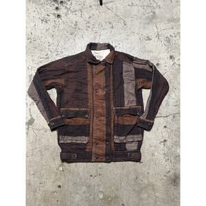 Ace & Jig‎ Brown Double Breasted Jacket Striped Size S